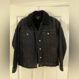 Denim Faux Sherling Jacket